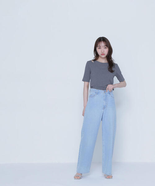 NATURAL BEAUTY BASIC（ナチュラルビューティーベーシック）の「◇レイヤードデザインカットソー（Tシャツ/カットソー・レディース・チャコールグレー/ブラック/カーキ・FREE）」の10枚目の写真