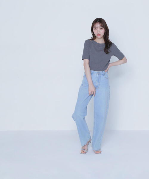 NATURAL BEAUTY BASIC（ナチュラルビューティーベーシック）の「◇レイヤードデザインカットソー（Tシャツ/カットソー・レディース・チャコールグレー/ブラック/カーキ・FREE）」の8枚目の写真