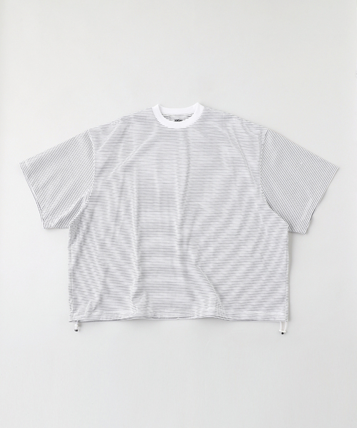 WISM（ウィズム）の「is-ness / イズネス BALLOON BORDER SHORT SLEEVE T-SH（Tシャツ/カットソー・メンズ・ホワイト/ネイビー/ブラック・MEDIUM/LARGE）」の2枚目の写真
