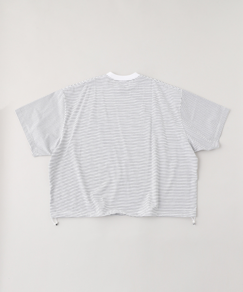 WISM（ウィズム）の「is-ness / イズネス BALLOON BORDER SHORT SLEEVE T-SH（Tシャツ/カットソー・メンズ・ホワイト/ネイビー/ブラック・MEDIUM/LARGE）」の4枚目の写真