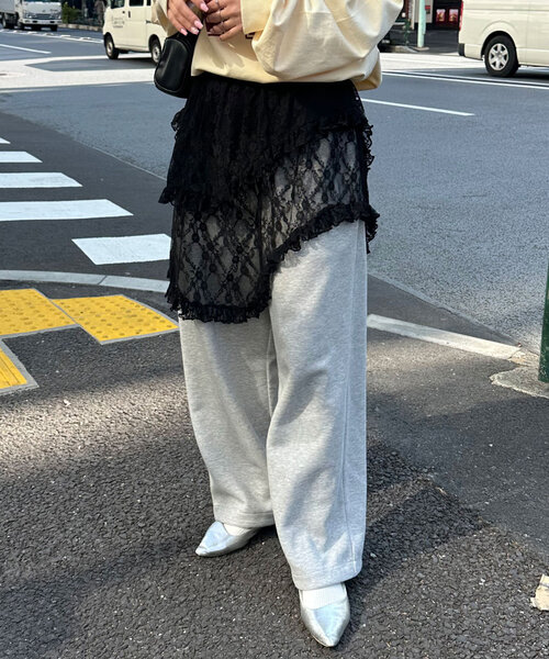 CIAOPANIC（チャオパニック）の「ランダムティアードレーススカート（スカート・レディース・アイボリー/ブラック・ONE SIZE）」の7枚目の写真