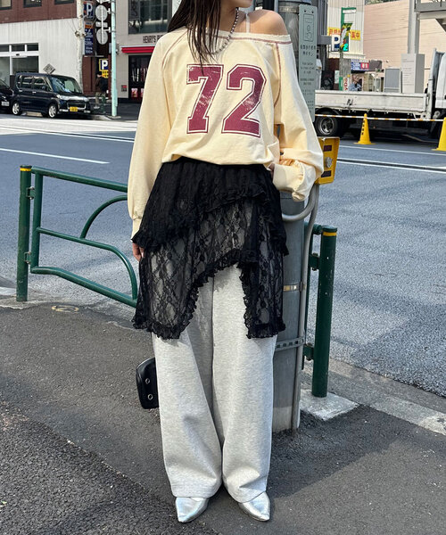 CIAOPANIC（チャオパニック）の「ランダムティアードレーススカート（スカート・レディース・アイボリー/ブラック・ONE SIZE）」の9枚目の写真