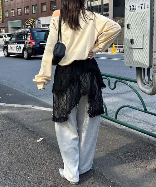 CIAOPANIC（チャオパニック）の「ランダムティアードレーススカート（スカート・レディース・アイボリー/ブラック・ONE SIZE）」の11枚目の写真