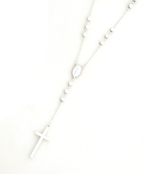 an meets zakka(アンミツザッカ)の「an meets zakka ワントーンカラーロザリオネックレス(50cm)(ネックレス・レディース・グリーン/ブラック/ホワイト/オレンジ/イエロー/ピンク・50cm)」の16枚目の写真