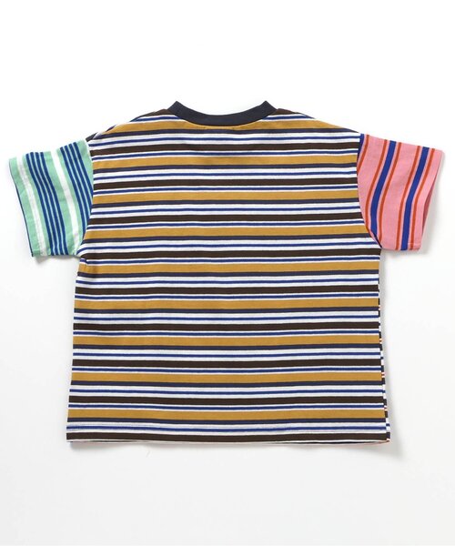 BREEZE(ブリーズ)の「【WEB限定/ジュニア対応】マルチボーダー半袖Tシャツ(Tシャツ/カットソー・キッズ・チャコール/ミント/マスタード/オレンジ/ピンク/レインボー/ライム・90/100/110/120/130/140/150/160)」の10枚目の写真