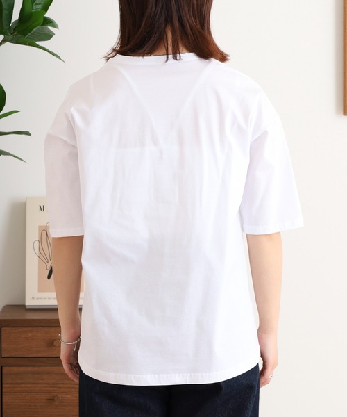 ブローディア BRODIAEA プレミアムコットン ロゴ半袖Tシャツ （ベージュ） BRODIAEA メタリック箔押し スムースTシャツ（Tシャツ