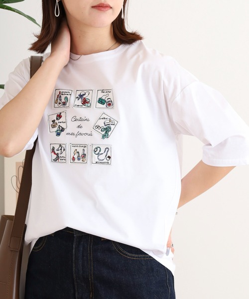 tシャツ BRODIAEA ぷっくり立体ロゴ半袖Tシャツ レディース tシャツ BRODIAEA INSPIRATION ロゴプリント 半袖Tシャツ