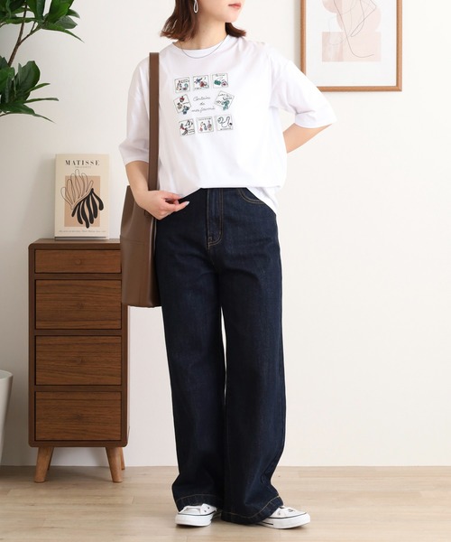 セール】BRODIAEA 切手モチーフ刺繍半袖Tシャツ（Tシャツ