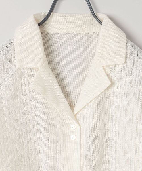 JEANASIS（ジーナシス）の「シシュウカイキンシアーシャツ SS/490422（シャツ/ブラウス・レディース・ブラック/ピンク系その他/オフホワイト・FREE）」の17枚目の写真