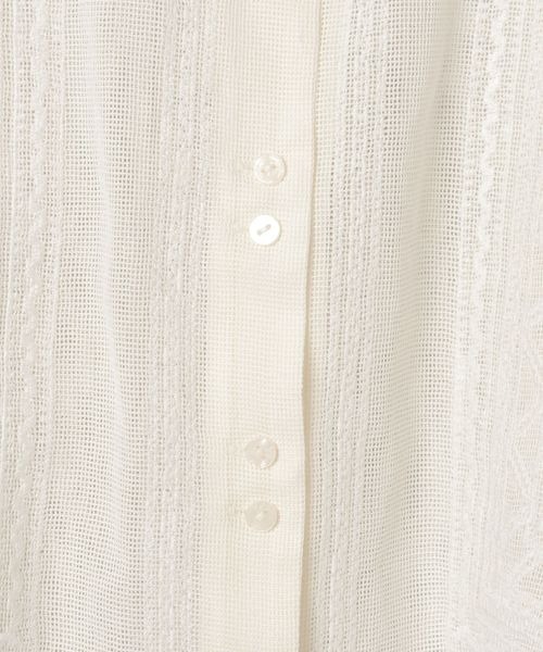 JEANASIS（ジーナシス）の「シシュウカイキンシアーシャツ SS/490422（シャツ/ブラウス・レディース・ブラック/ピンク系その他/オフホワイト・FREE）」の7枚目の写真