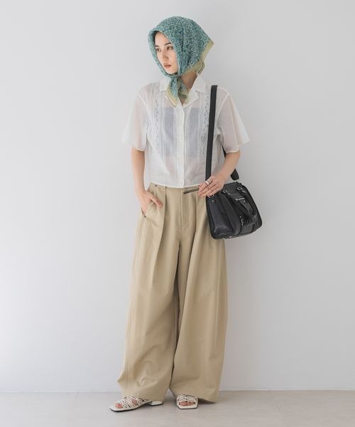 JEANASIS（ジーナシス）の「シシュウカイキンシアーシャツ SS/490422（シャツ/ブラウス・レディース・ブラック/ピンク系その他/オフホワイト・FREE）」の10枚目の写真