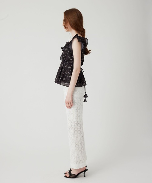 ME COUTURE(ミークチュール)の「ドットフルールMIXブラウス(シャツ/ブラウス・レディース・アイボリー/ブラック/ピンク・FREE)」の5枚目の写真