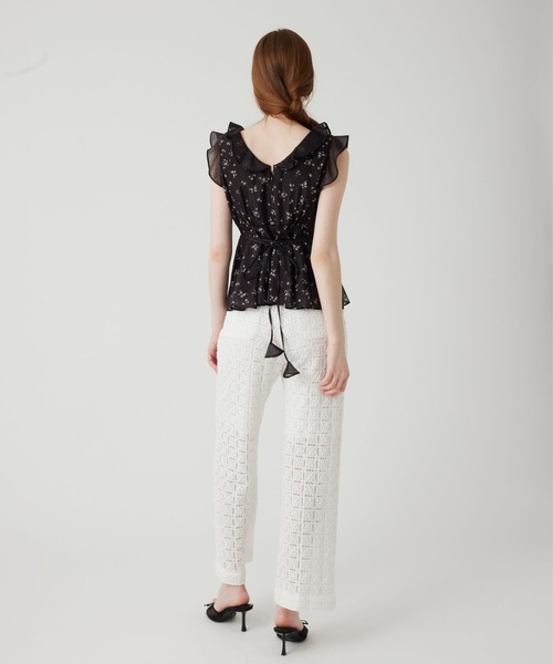 ME COUTURE(ミークチュール)の「ドットフルールMIXブラウス(シャツ/ブラウス・レディース・アイボリー/ブラック/ピンク・FREE)」の6枚目の写真