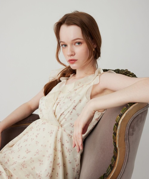 ME COUTURE(ミークチュール)の「ドットフルールMIXブラウス(シャツ/ブラウス・レディース・アイボリー/ブラック/ピンク・FREE)」の9枚目の写真