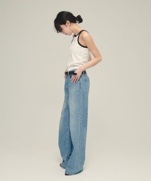 eL（エル）の「【eL】Trim Seamless Cup Top/492728（タンクトップ・レディース・ネイビー/ブラウン/オフホワイト・FREE）」の18枚目の写真