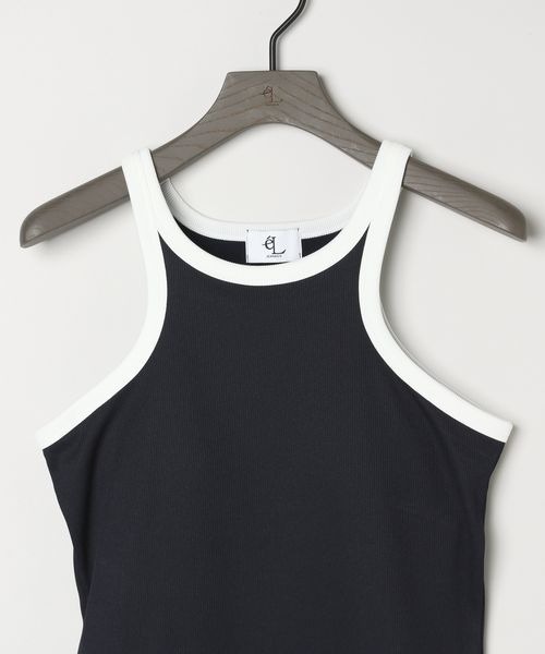 eL（エル）の「【eL】Trim Seamless Cup Top/492728（タンクトップ・レディース・ネイビー/ブラウン/オフホワイト・FREE）」の5枚目の写真