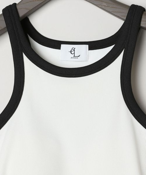 eL（エル）の「【eL】Trim Seamless Cup Top/492728（タンクトップ・レディース・ネイビー/ブラウン/オフホワイト・FREE）」の22枚目の写真
