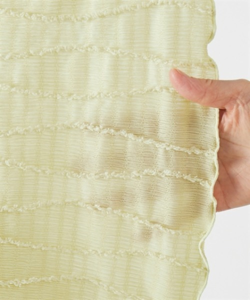 nissen（ニッセン）の「シャギージャガード5分袖カットソートップス（Tシャツ/カットソー・レディース・ライム/ブラック/オフホワイト・S/M/L/LL）」の14枚目の写真