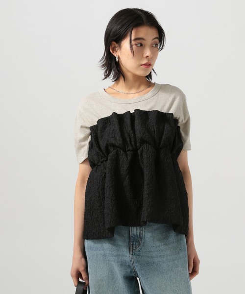 BAYFLOW（ベイフロー）の「[ドライタッチで夏も快適]コットンヘンプ半袖Tシャツ（Tシャツ/カットソー・レディース・グレイッシュベージュ/カーキ/チャコール・FREE）」の8枚目の写真