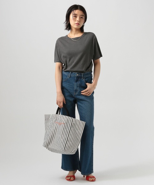 BAYFLOW（ベイフロー）の「[ドライタッチで夏も快適]コットンヘンプ半袖Tシャツ（Tシャツ/カットソー・レディース・グレイッシュベージュ/カーキ/チャコール・FREE）」の9枚目の写真