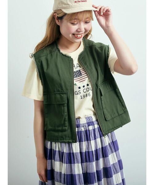 SM2(エスエムツー)の「ツイル/デニムフリンジショートベスト(ベスト・レディース・グレー/チャコールグレー/カーキ/ブルー・F)」の4枚目の写真