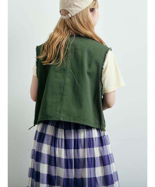 SM2(エスエムツー)の「ツイル/デニムフリンジショートベスト(ベスト・レディース・グレー/チャコールグレー/カーキ/ブルー・F)」の5枚目の写真