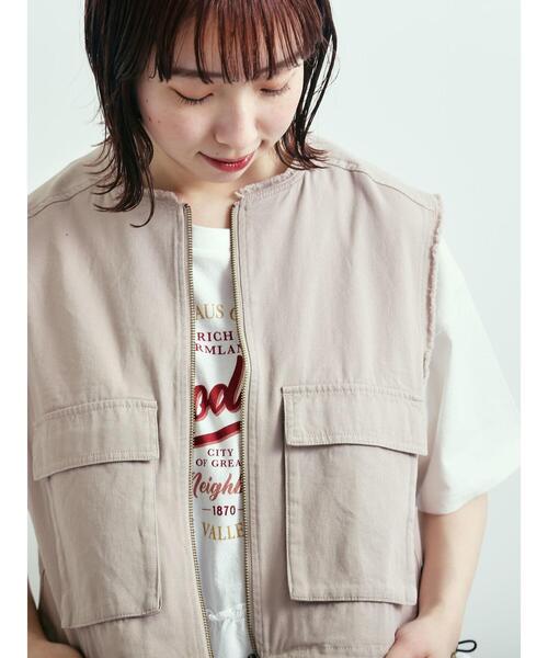 SM2(エスエムツー)の「ツイル/デニムフリンジショートベスト(ベスト・レディース・グレー/チャコールグレー/カーキ/ブルー・F)」の12枚目の写真