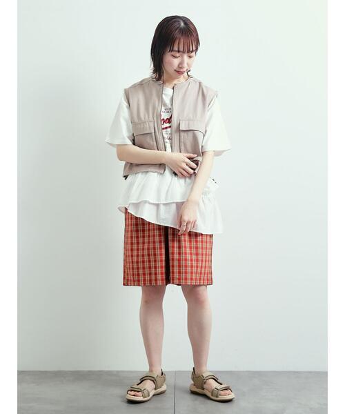 SM2(エスエムツー)の「ツイル/デニムフリンジショートベスト(ベスト・レディース・グレー/チャコールグレー/カーキ/ブルー・F)」の15枚目の写真