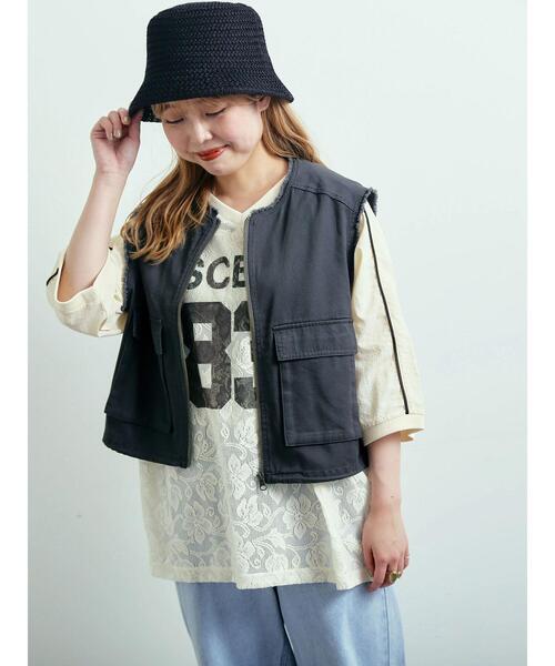 SM2（エスエムツー）の「ツイル/デニムフリンジショートベスト