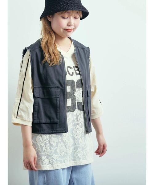 SM2(エスエムツー)の「ツイル/デニムフリンジショートベスト(ベスト・レディース・グレー/チャコールグレー/カーキ/ブルー・F)」の17枚目の写真