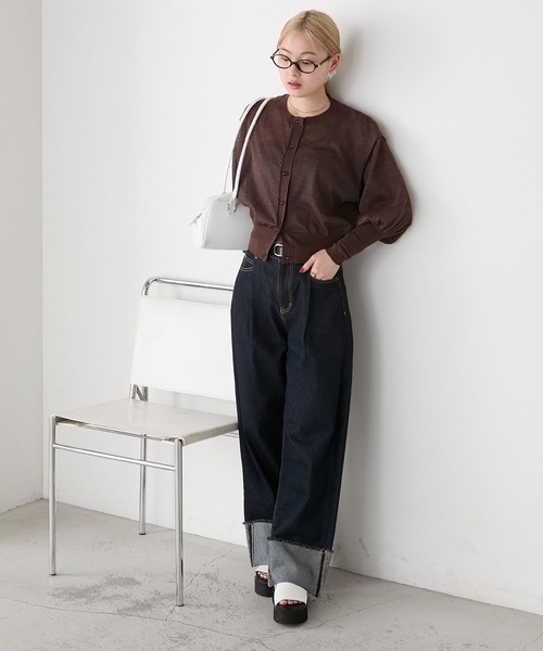 AEWEN MATOPH＞シアーパフスリーブカーディガン 6 UNITED ARROWS