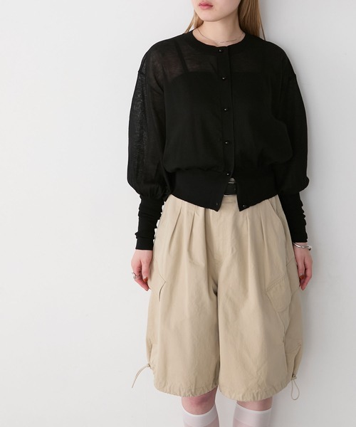 forksy.(フォルクシー)の「【forksy.】シアー パフスリーブ カーディガン(カーディガン/ボレロ・レディース・ダークブラウン/ブラック/オフホワイト・FREE)」の14枚目の写真