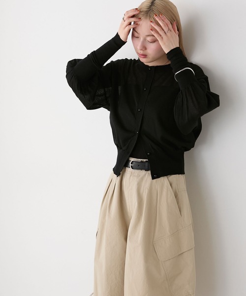 forksy.(フォルクシー)の「【forksy.】シアー パフスリーブ カーディガン(カーディガン/ボレロ・レディース・ダークブラウン/ブラック/オフホワイト・FREE)」の15枚目の写真