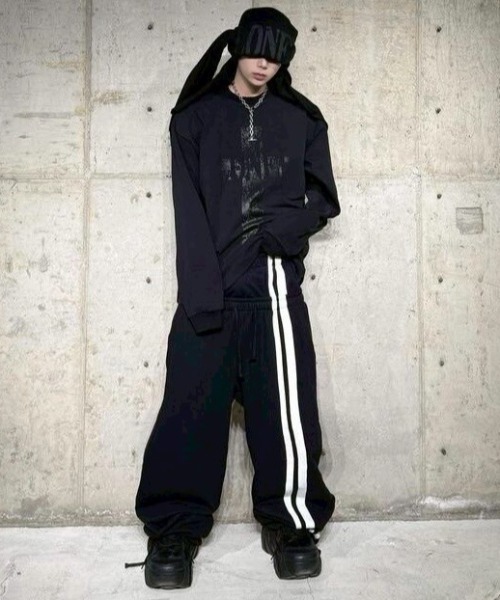 La Ropa 骨T 黒×白 M｜Carti着用色違い US正規モデル ROARINGRAD】CROSS LONG SLEEVED（Tシャツ/カットソー