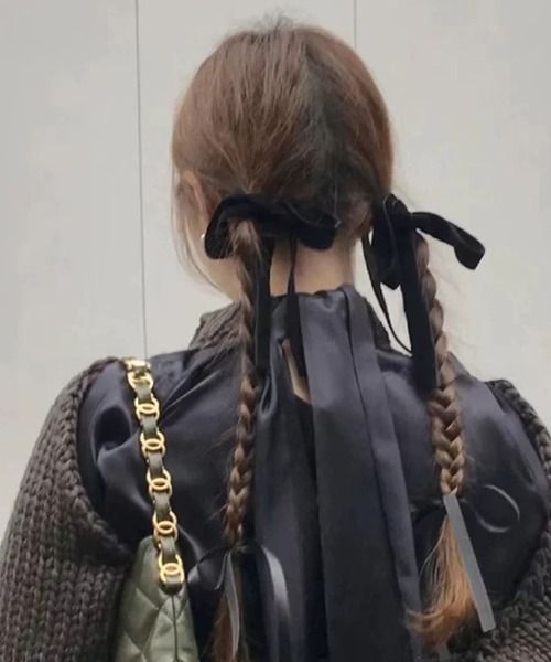 セール】【EIZZ/アイズ】大人かわいい ブラック サテン リボン