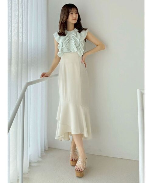 MERCURYDUO（マーキュリーデュオ）の「アシメマーメイドスカート（スカート・レディース・ブラック/アイボリー/ラベンダー・SMALL/MEDIUM）」の4枚目の写真