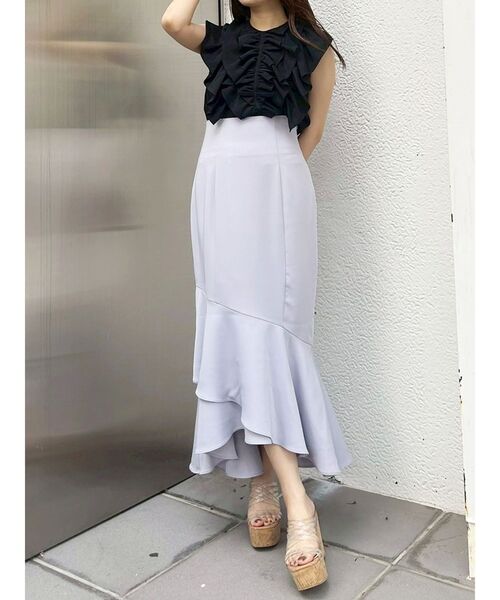 MERCURYDUO（マーキュリーデュオ）の「アシメマーメイドスカート（スカート・レディース・ブラック/アイボリー/ラベンダー・SMALL/MEDIUM）」の13枚目の写真
