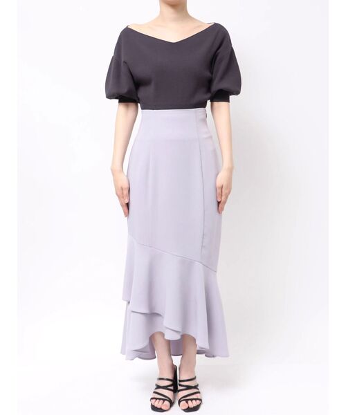 MERCURYDUO（マーキュリーデュオ）の「アシメマーメイドスカート（スカート・レディース・ブラック/アイボリー/ラベンダー・SMALL/MEDIUM）」の11枚目の写真