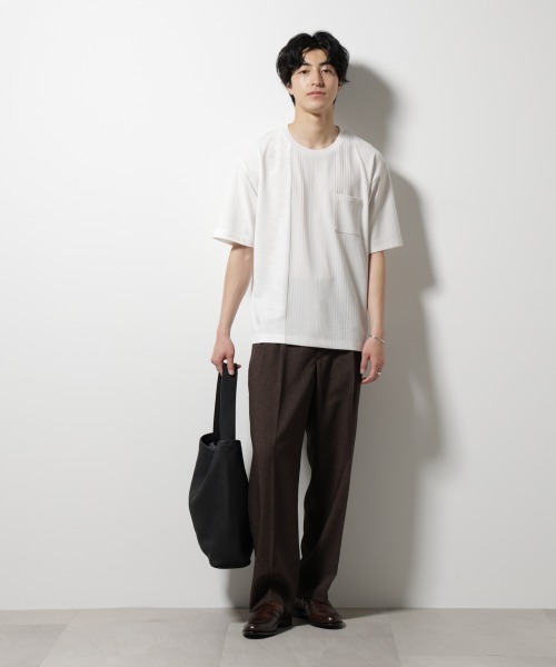 NANO universe(ナノユニバース)の「リンクスカノコ コンビTシャツ 半袖(Tシャツ/カットソー・メンズ・ライトグレー/ブラック/ブルー・S/M/L)」の17枚目の写真