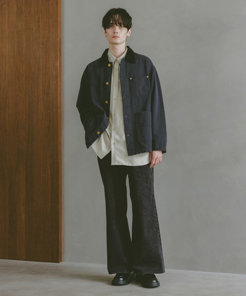 RAGEBLUE（レイジブルー）の「12oz/ヴィンテージライクバギーデニムワイドフレアパンツ（デニムパンツ・メンズ・ネイビー/ブラック/ライトブルー/グレー・SMALL/MEDIUM/LARGE）」の5枚目の写真