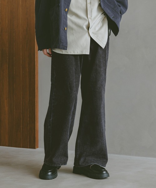 RAGEBLUE（レイジブルー）の「12oz/ヴィンテージライクバギーデニムワイドフレアパンツ（デニムパンツ・メンズ・ネイビー/ブラック/ライトブルー/グレー・SMALL/MEDIUM/LARGE）」の8枚目の写真