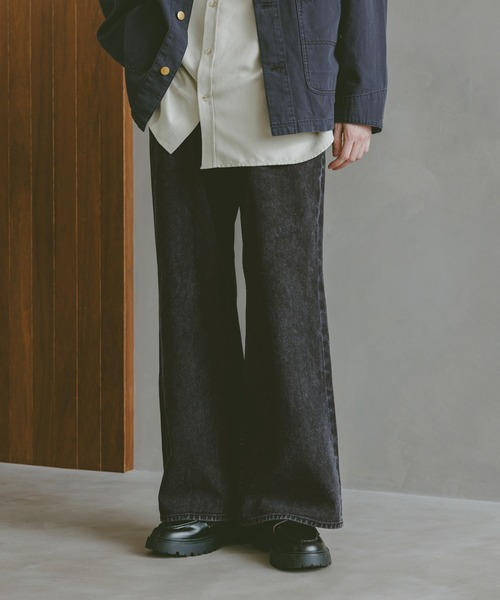 RAGEBLUE（レイジブルー）の「12oz/ヴィンテージライクバギーデニムワイドフレアパンツ（デニムパンツ・メンズ・ネイビー/ブラック/ライトブルー/グレー・SMALL/MEDIUM/LARGE）」の9枚目の写真