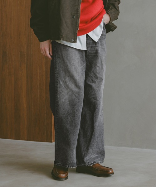 RAGEBLUE（レイジブルー）の「12oz/ヴィンテージライクバギーデニムワイドフレアパンツ（デニムパンツ・メンズ・ネイビー/ブラック/ライトブルー/グレー・SMALL/MEDIUM/LARGE）」の14枚目の写真