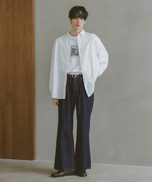 RAGEBLUE（レイジブルー）の「12oz/ヴィンテージライクバギーデニムワイドフレアパンツ（デニムパンツ・メンズ・ネイビー/ブラック/ライトブルー/グレー・SMALL/MEDIUM/LARGE）」の22枚目の写真