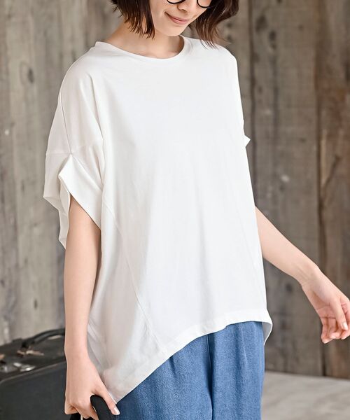 rps(アールピーエス)の「袖切替変形ドルマンT(Tシャツ/カットソー・レディース・イエロー/オフホワイト/カーキ/ブラック・フリー)」の1枚目の写真
