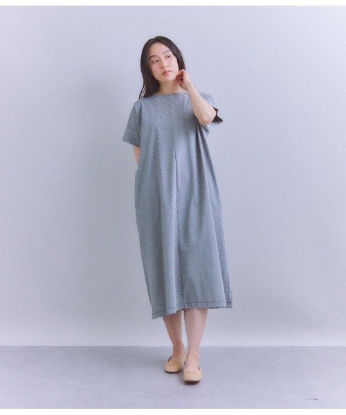 SIPULI（シプリ）の「Pique Sucker Jersey タックドレープワンピース（ワンピース・レディース・ベージュ/ピンク/ブラック・2）」の10枚目の写真