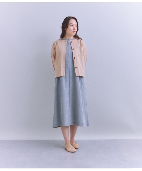 SIPULI（シプリ）の「Pique Sucker Jersey タックドレープワンピース（ワンピース・レディース・ベージュ/ピンク/ブラック・2）」の11枚目の写真