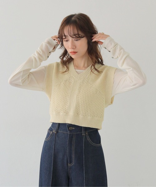 CLEIO(クレイオ)の「【CLEIO】スパンコールミックスニットベスト SEQUIN MIX KNIT VEST/986-13613(ベスト・レディース・レモンイエロー/ブラック/アイボリー・FREE)」の13枚目の写真