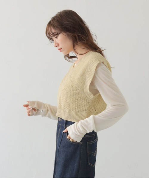 CLEIO(クレイオ)の「【CLEIO】スパンコールミックスニットベスト SEQUIN MIX KNIT VEST/986-13613(ベスト・レディース・レモンイエロー/ブラック/アイボリー・FREE)」の15枚目の写真