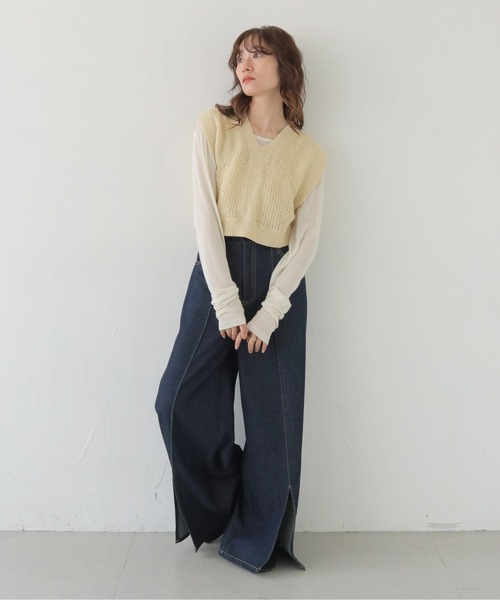 CLEIO(クレイオ)の「【CLEIO】スパンコールミックスニットベスト SEQUIN MIX KNIT VEST/986-13613(ベスト・レディース・レモンイエロー/ブラック/アイボリー・FREE)」の18枚目の写真